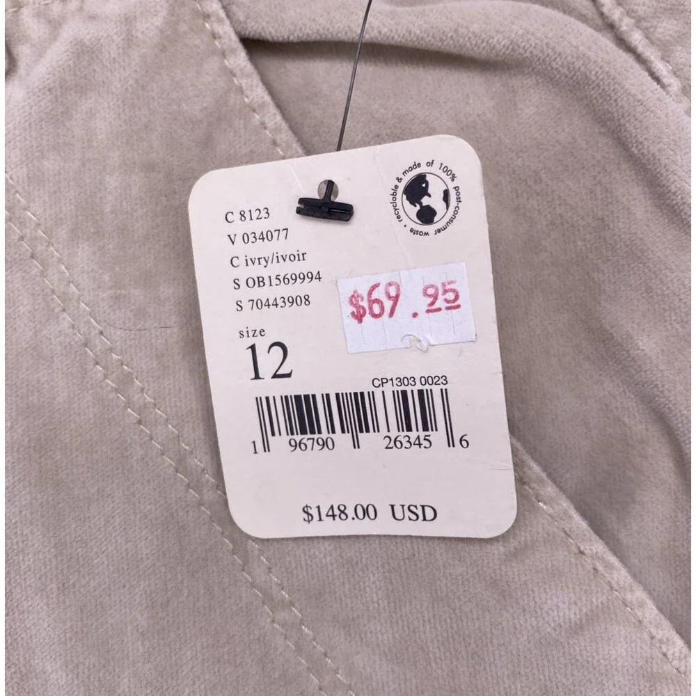 Free People Hard Crushin' Plush Cargo Pants 12 Ivory NWT High Rise Utility New